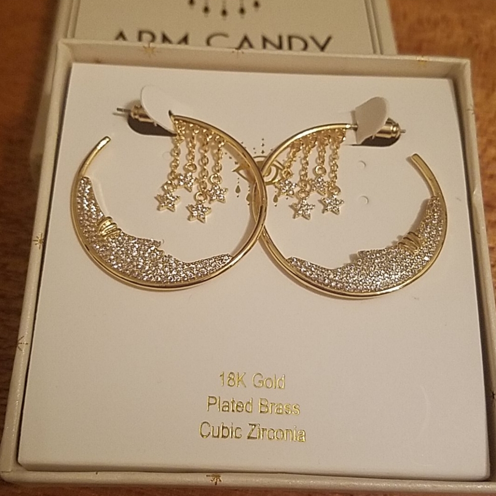Eye candy moon snd stars earrings - Picture 2 of 2